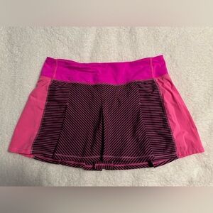 Lululemon Fast Cat Skirt Hyper Stripe Raspberry Glo Light Sz 8